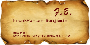 Frankfurter Benjámin névjegykártya